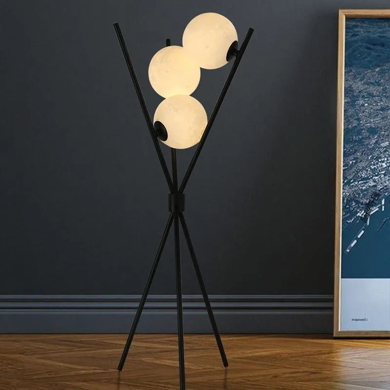 Scandinavian minimalist iron and acrylic LED table lamp with push-button switch and three-tone light