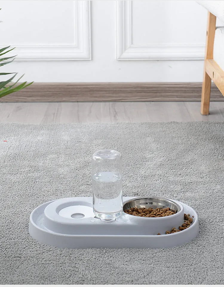 New automatic pet bowl with no wet mouth and splash-proof design in Gray colour option