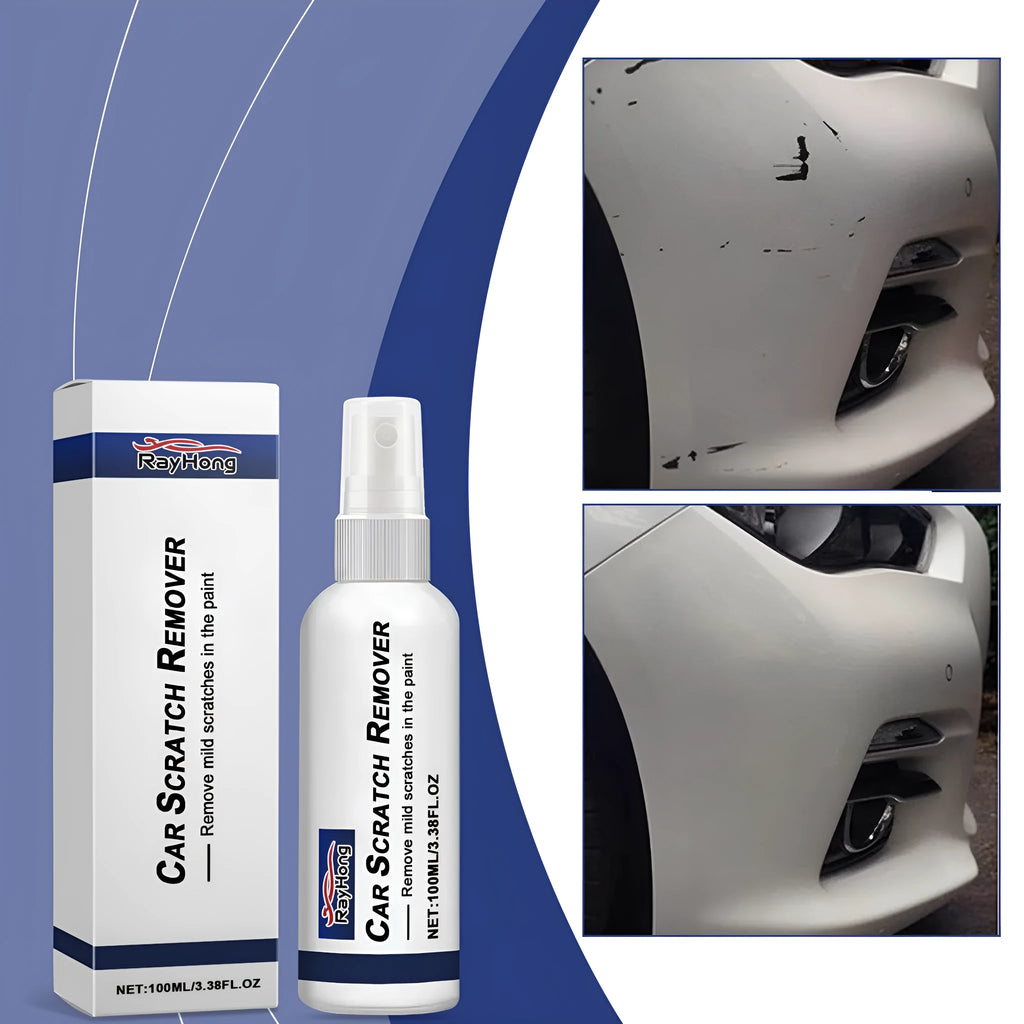 Spray scratch repair for car scratches in a 3.8x14.6cm can with box packaging
