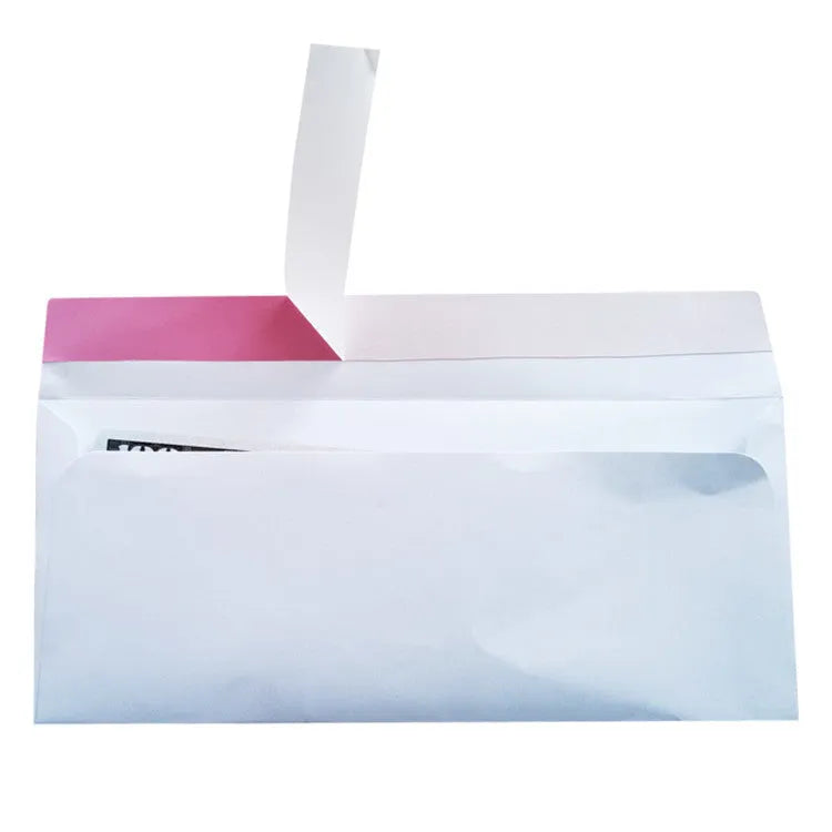 Blue tamper-evident confidential envelope with self-adhesive flap, dimensions 105mm by 240mm.