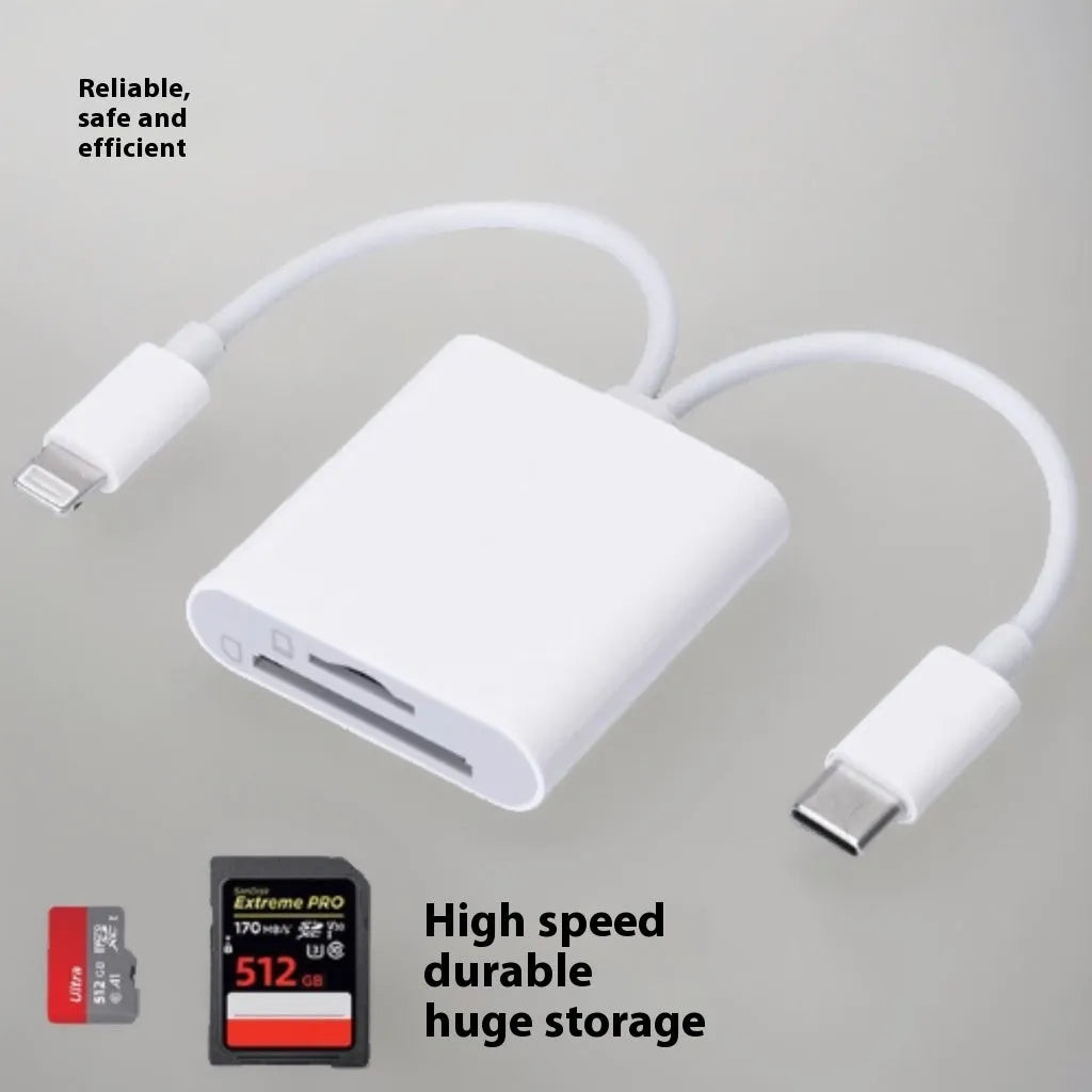 Type-C USB OTG adapter cable for memory card reader with ABS shell and TPE line in white