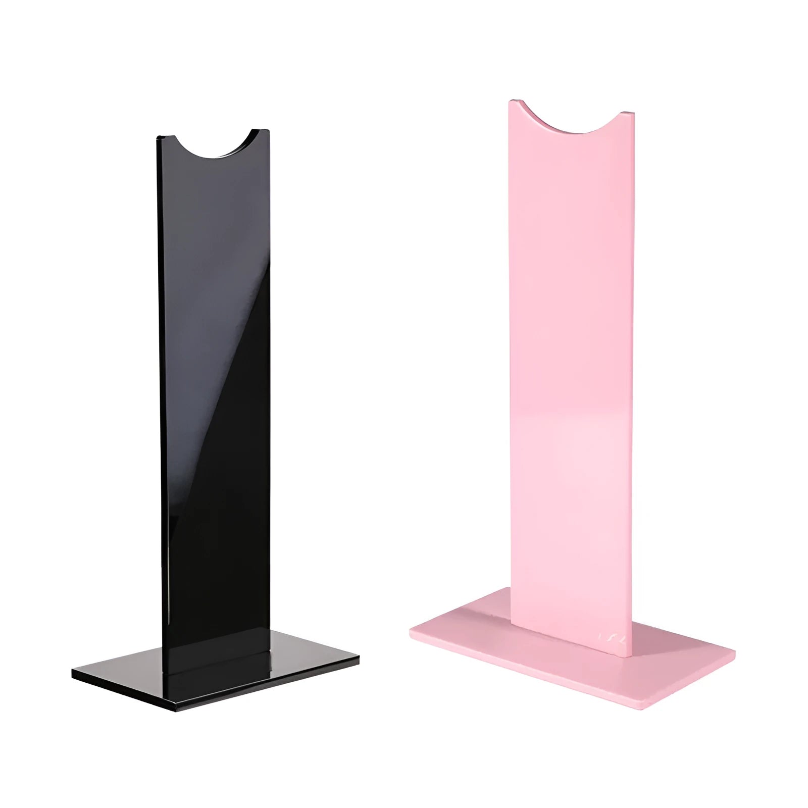 Black detachable headphone stand with silicone base for gaming headsets