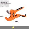 PVC pipe cutting knife light cutter with alloy steel blade on wooden surface