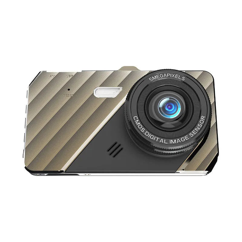 4 inch front and rear dual lens car dash cam with touch screen display