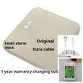 Smart carpet mat alarm clock with 20mm thick velvet cloth shell, showing the mat and control panel