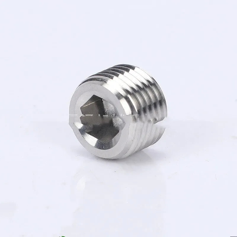 Stainless steel hexagon plug for pipe bulkhead fittings with 3/8 inch specification