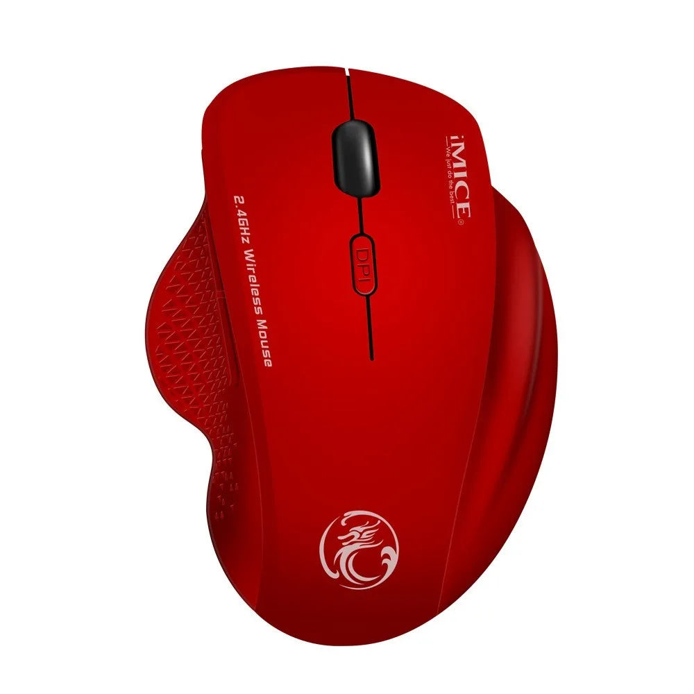 2.4G wireless 6-button gaming mouse in black iron grey with USB receiver, 113x80x48mm