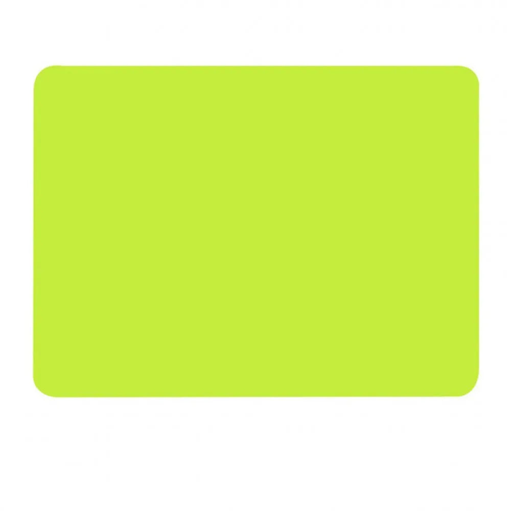 Rectangular silicone pet table mat under a dog bowl, available in multiple colours including black, blue, green, orange, purple, red, white, and yellow