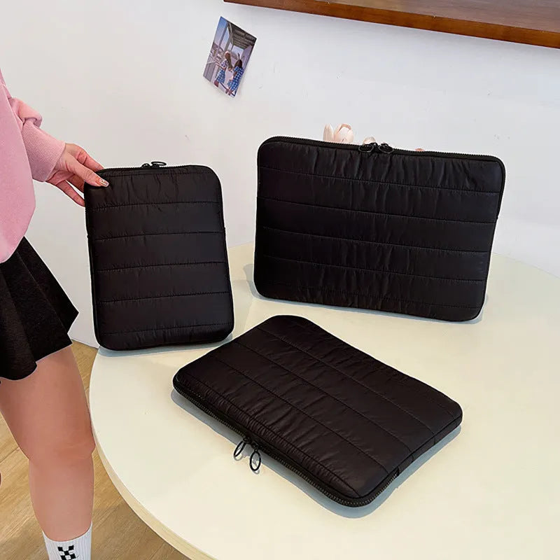 Canvas anti-theft laptop tablet case simple stitching solid colour 13 inch size neutral men women