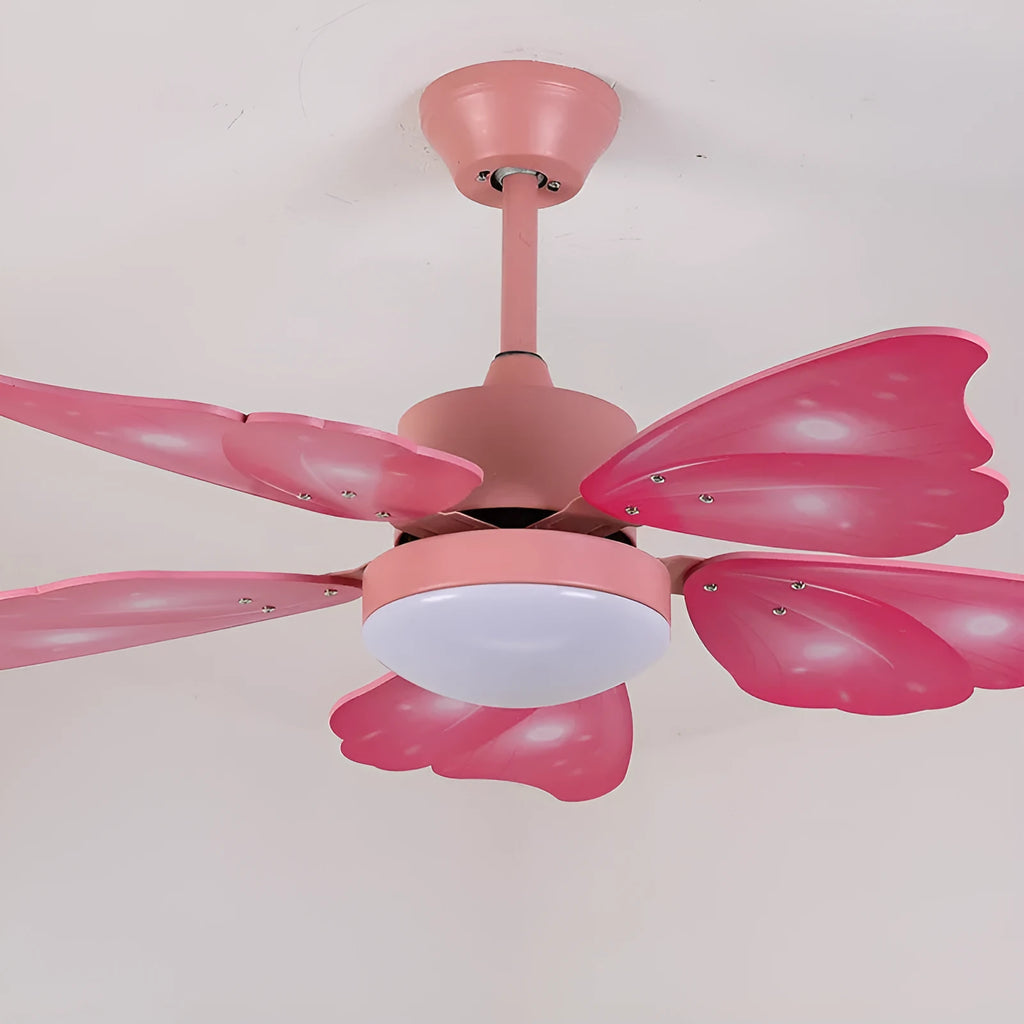 Modern chandelier with remote LED invisible electric fan, acrylic shade, wooden blades, 42-inch diameter DC motor