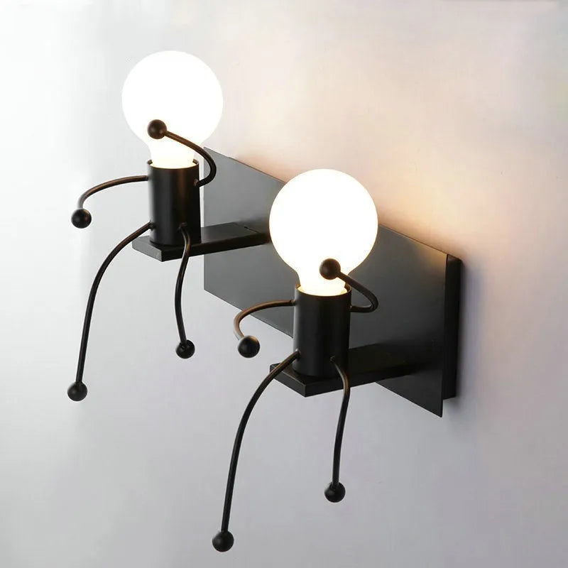 Modern LED bedside lamp with iron shade, 250mm height, black finish