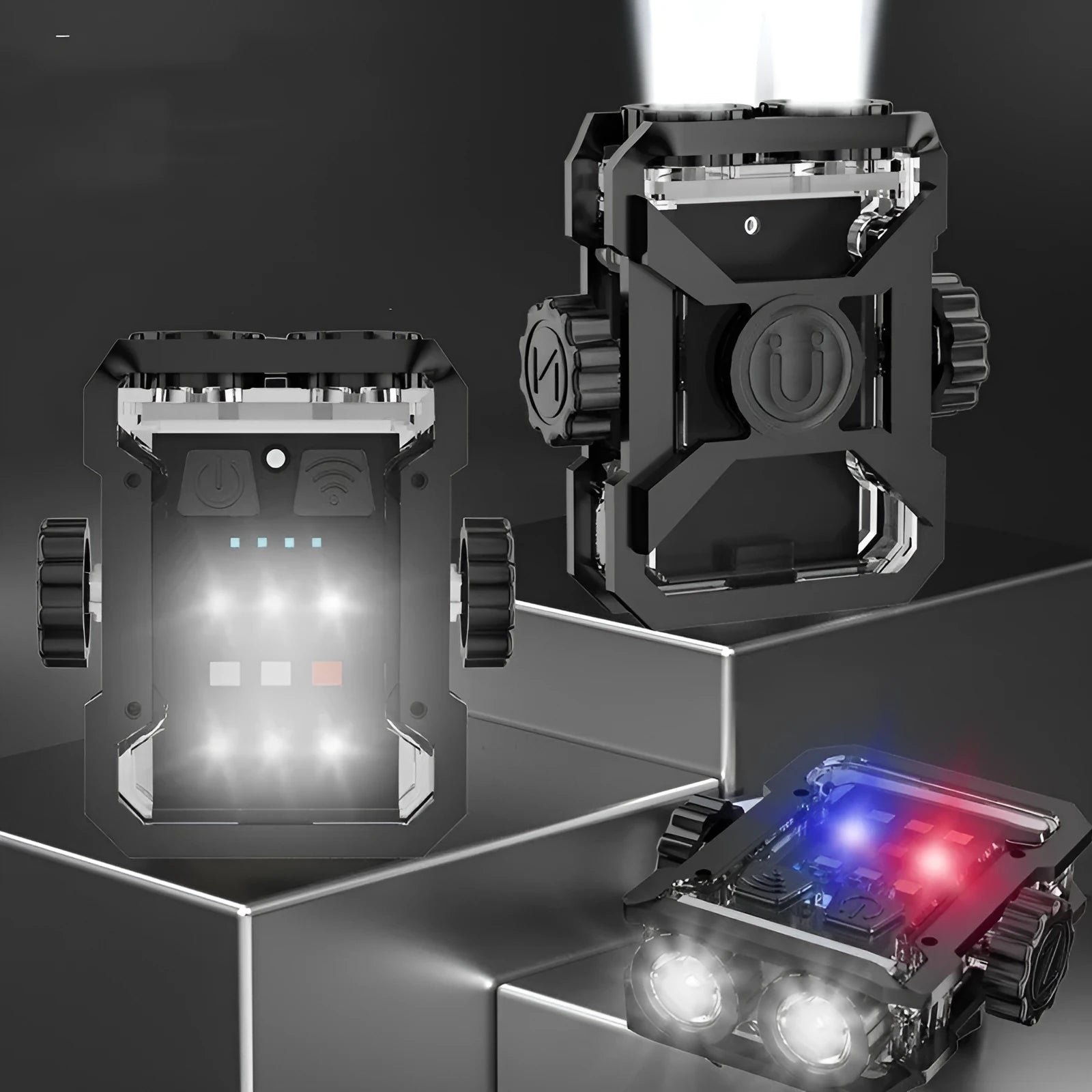 Black aluminium alloy multifunctional keychain flashlight with Type-C charging port