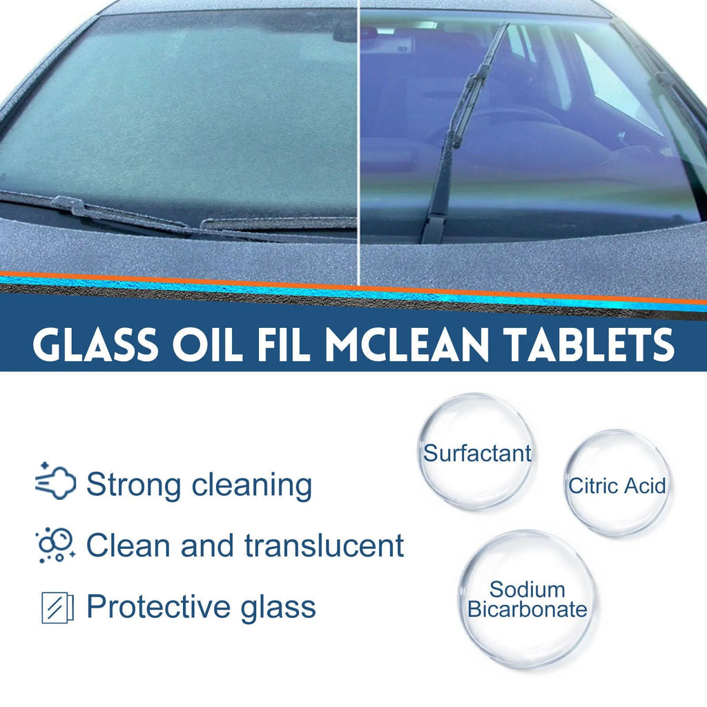 Box of 30 car windscreen cleaning effervescent tablets for removing oily film