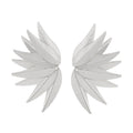Gold and white alloy patch earrings with leaves shape design