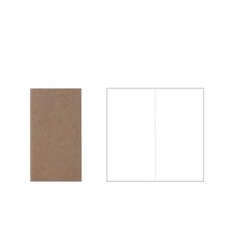Travel diary notebook with 300G kraft cover, A6 size 110x210mm, 64 pages, saddle stitching, showing lined interior pages