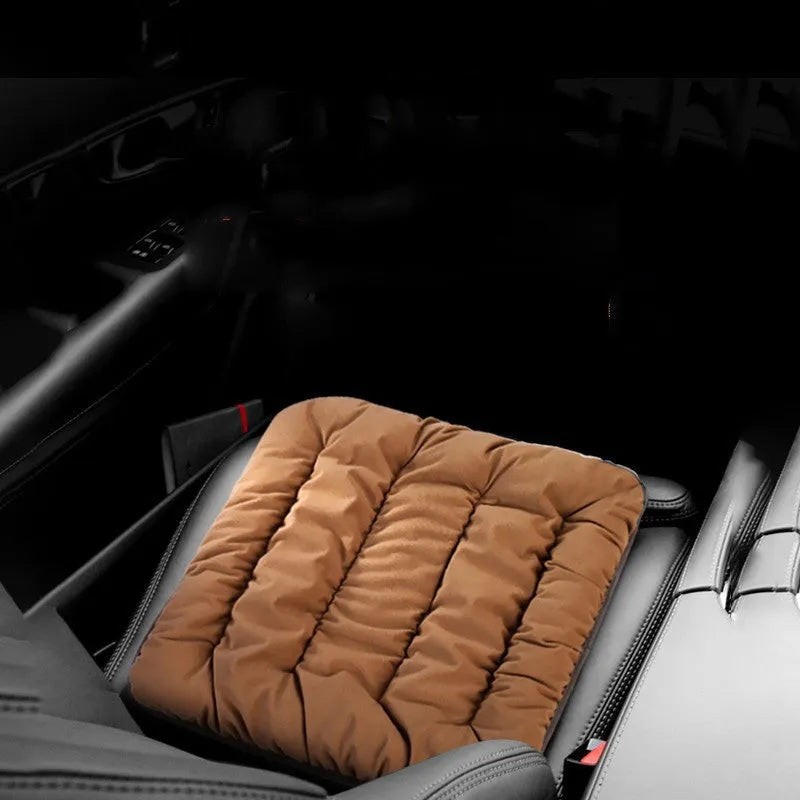 USB electric heating pad cushion 45cm in beige Dutch velvet on office chair