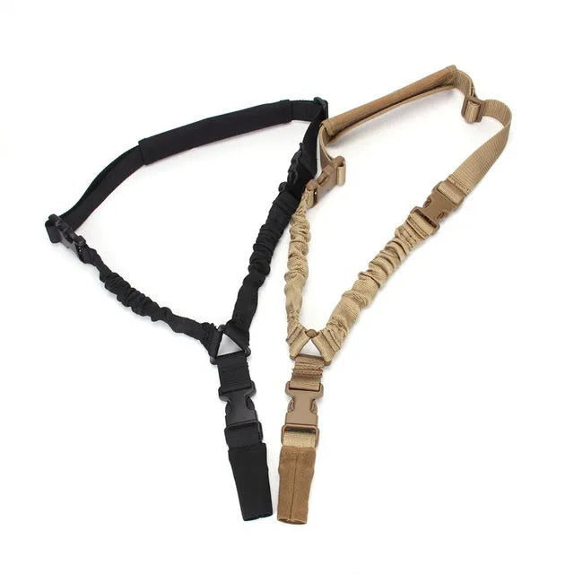 High density nylon adjustable military pistol sling with metal buckle in black