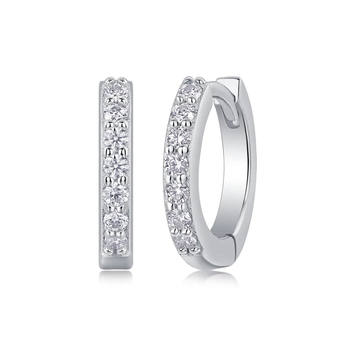 Moissanite stud earrings in S925 silver platinum plated golden colour with gift box and GRA certificate