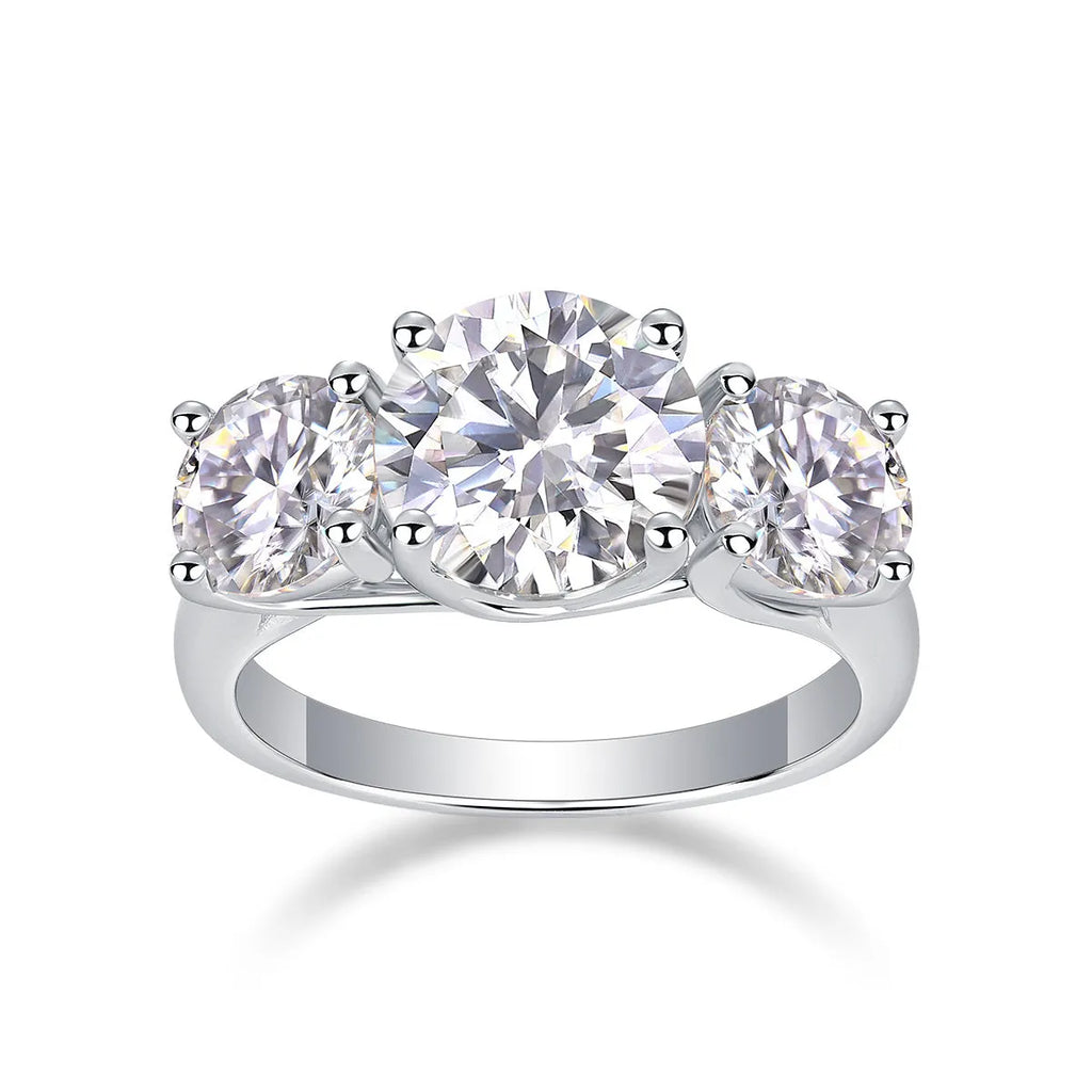 Three Lives Of Fortune 3-carat moissanite wedding ring set in platinum-plated S925 silver with gift box