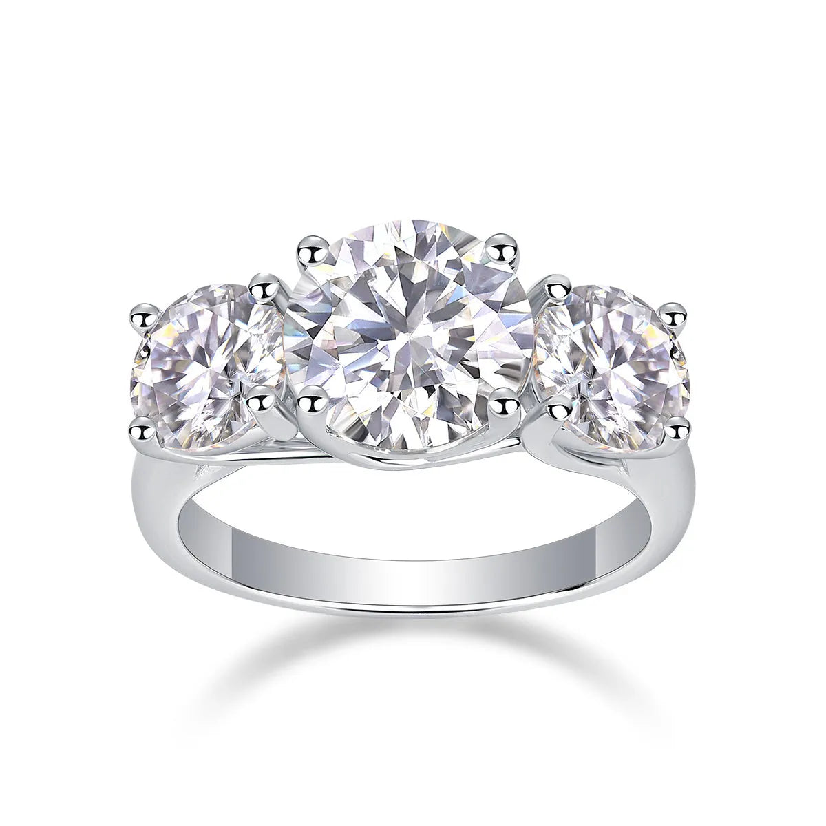 Three Lives Of Fortune 3-carat moissanite wedding ring set in platinum-plated S925 silver with gift box