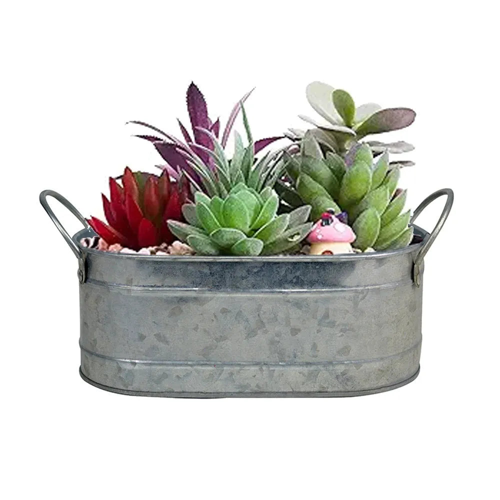 Iron sheet succulent flower pot desktop style metal planter for indoor cacti