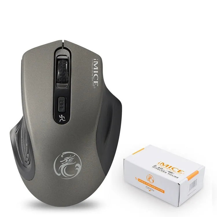 2.4G wireless ergonomic mouse with USB receiver in black colour