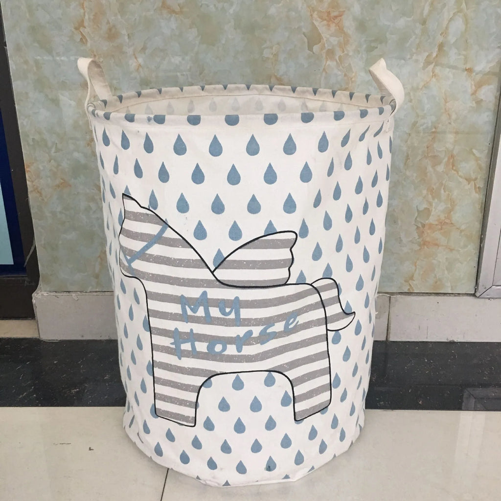 Cotton linen storage basket with five-pointed star design, 315g, in colour option 1.
