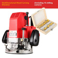 2200W handheld electric wood carving machine with 15 milling cutters and 12.7mm collet for trimming and engraving