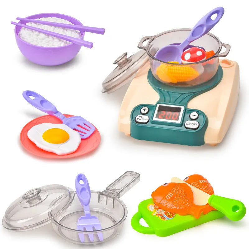 Children's plastic play house induction cooker toy in bright colours for infant pretend kitchen play