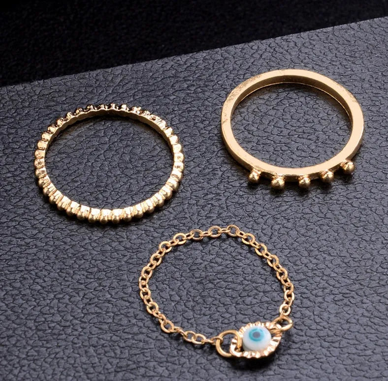 Adjustable alloy joint ring set with open cuff design, one ring in silver-tone finish