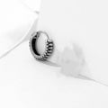 Silver geometric retro twist earrings with striped pattern made from stainless steel alloy
