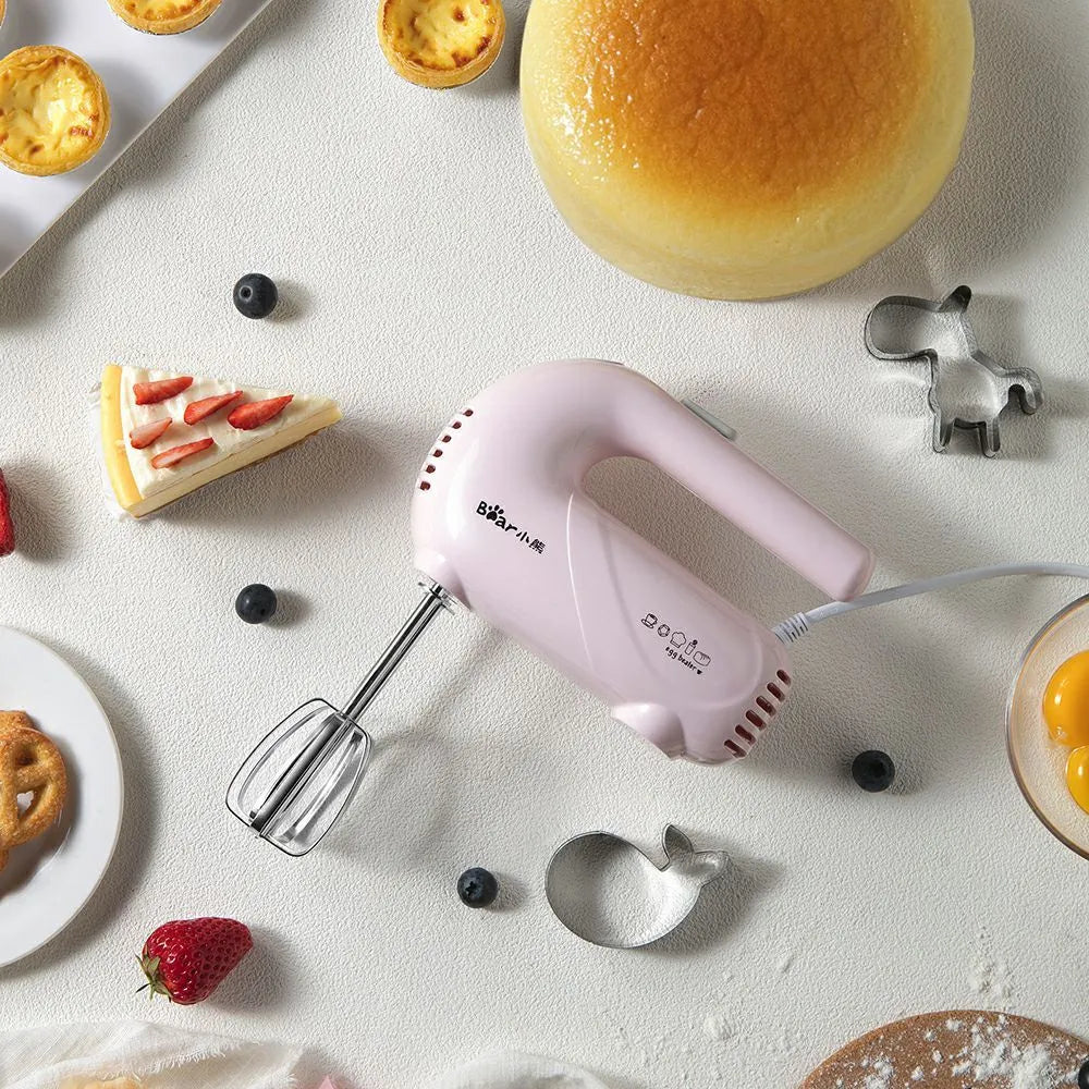 Electric hand whisk eggbeater for eggs and cream, 150W and below, available in pink with box or white no box