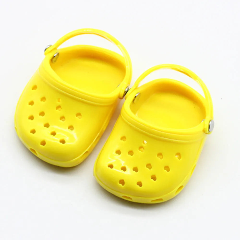 Plastic doll beach slippers fashion accessory for 1/3 scale dolls in blue, red, yellow, and green colour options