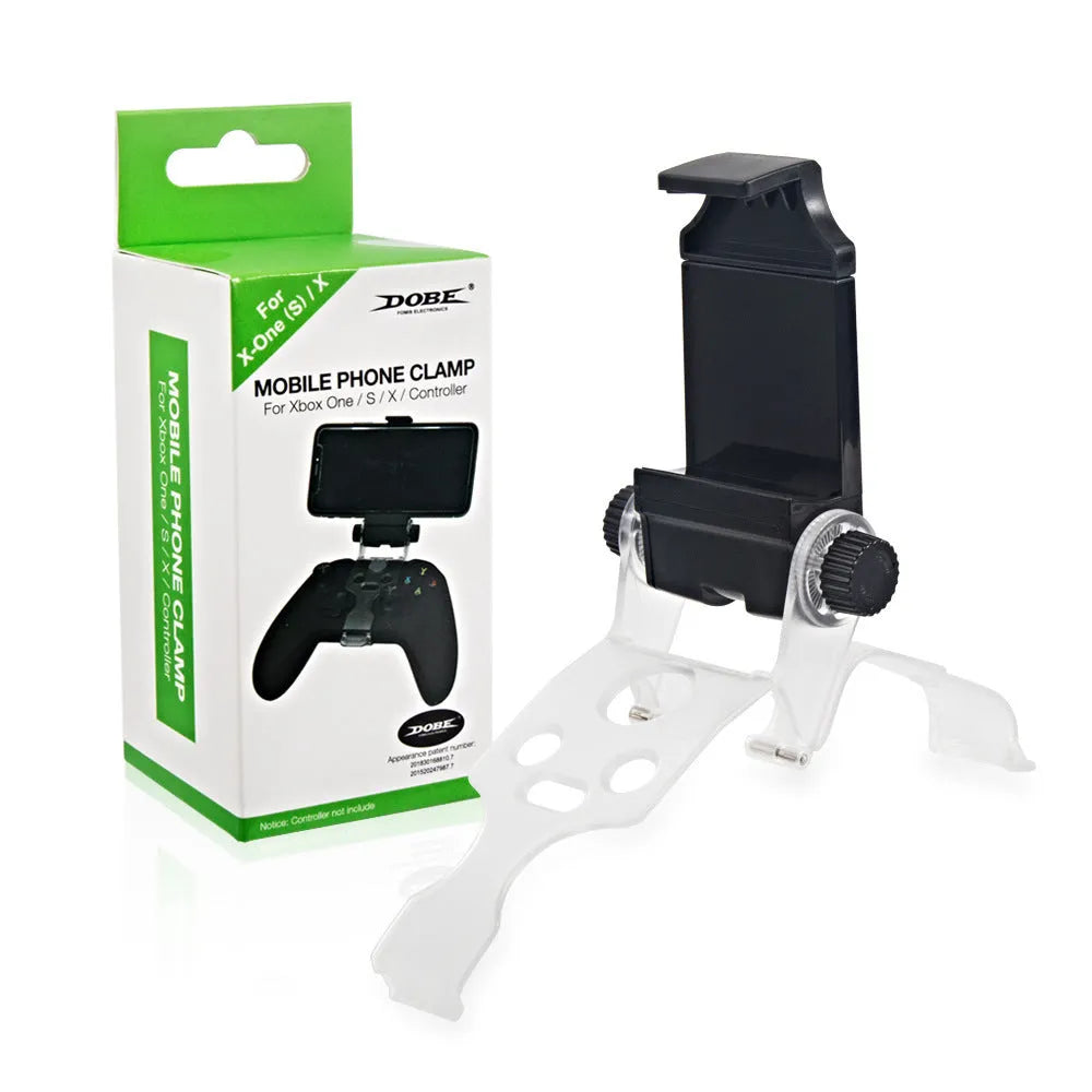 Black universal mobile phone holder clipped onto a car air vent, showing 360-degree rotation and clamp for smartphone