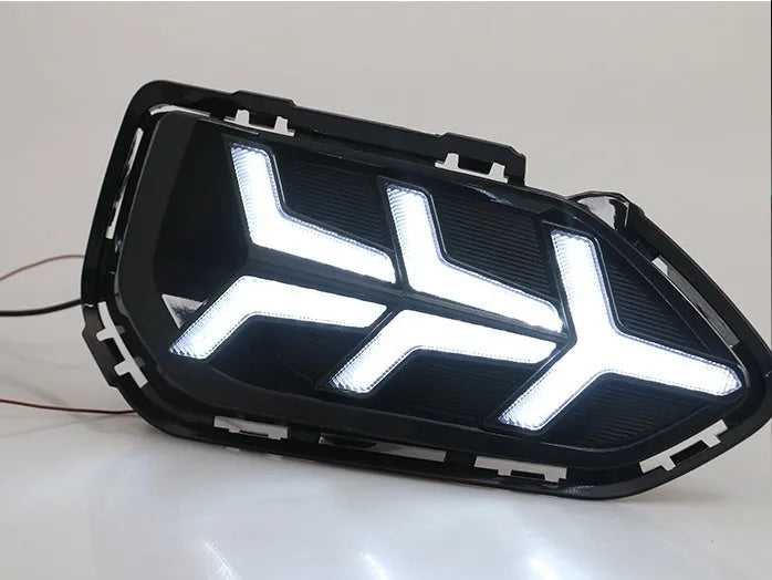 Car modified two-color daytime running light with ABS fog lamp frame and acrylic lens