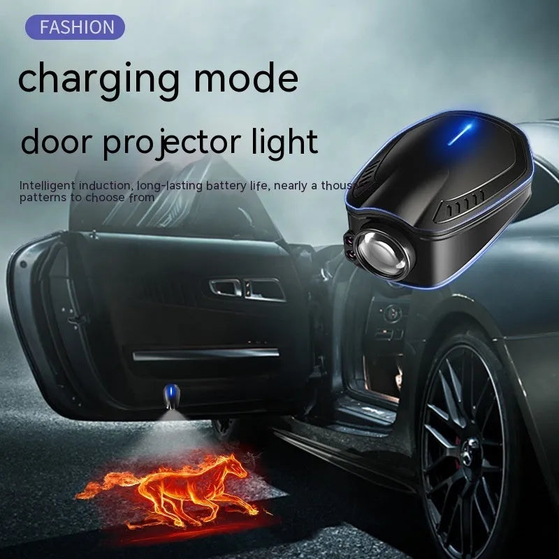 F2 car atmosphere light laser projector in bright black finish with ABS housing