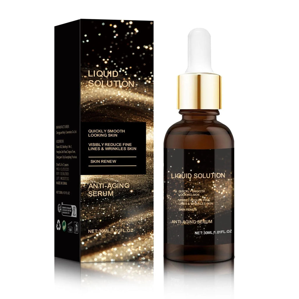 30 ml facial moisturising care solution bottle with hyaluronic acid, approximately 9 cm tall