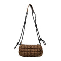 Women's lightweight nylon messenger bag in pillow shape with crossbody strap