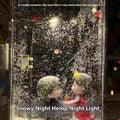DIY magic snowy landscape night light kit with small street lamp on a desktop