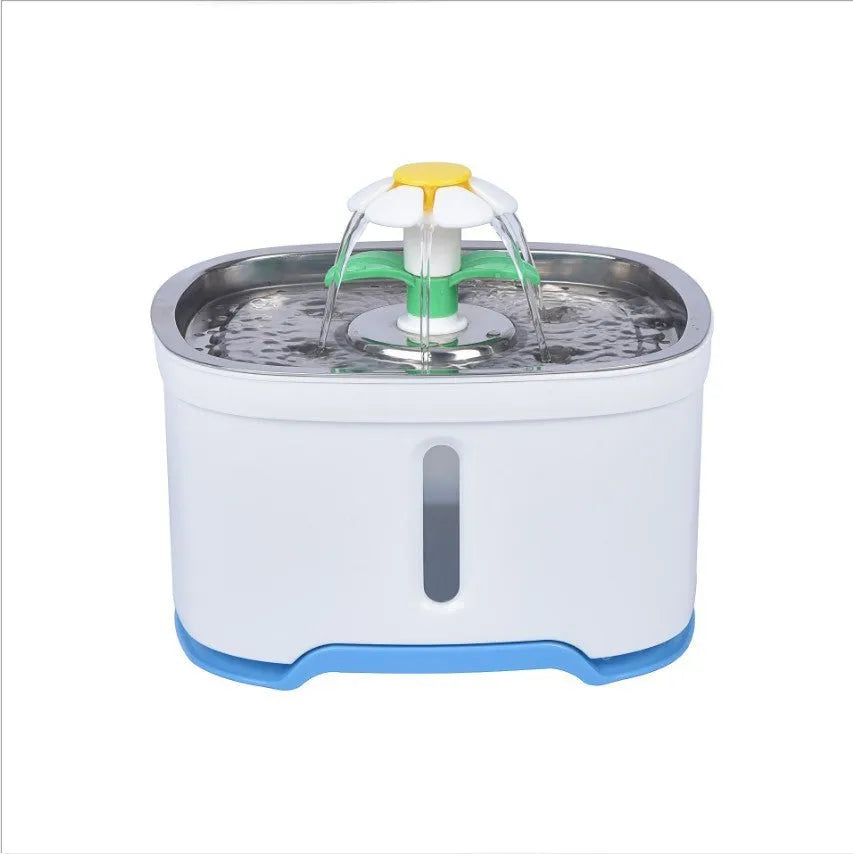 Pet electric circular water feeder 2.5L PP with USB window LED and stainless steel options