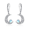 925 sterling silver tremella earrings with semi-transparent white fungus design and hollow out moonstone style