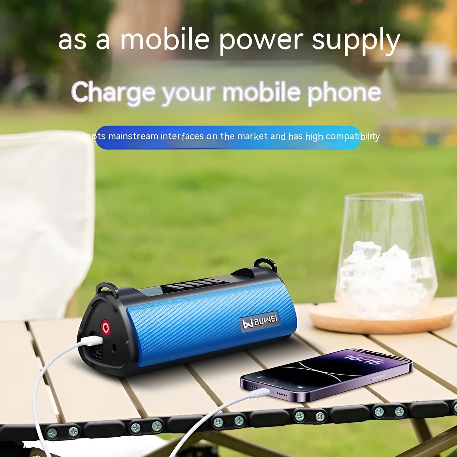 TS01 portable electric car air pump with LED light and USB charging cable
