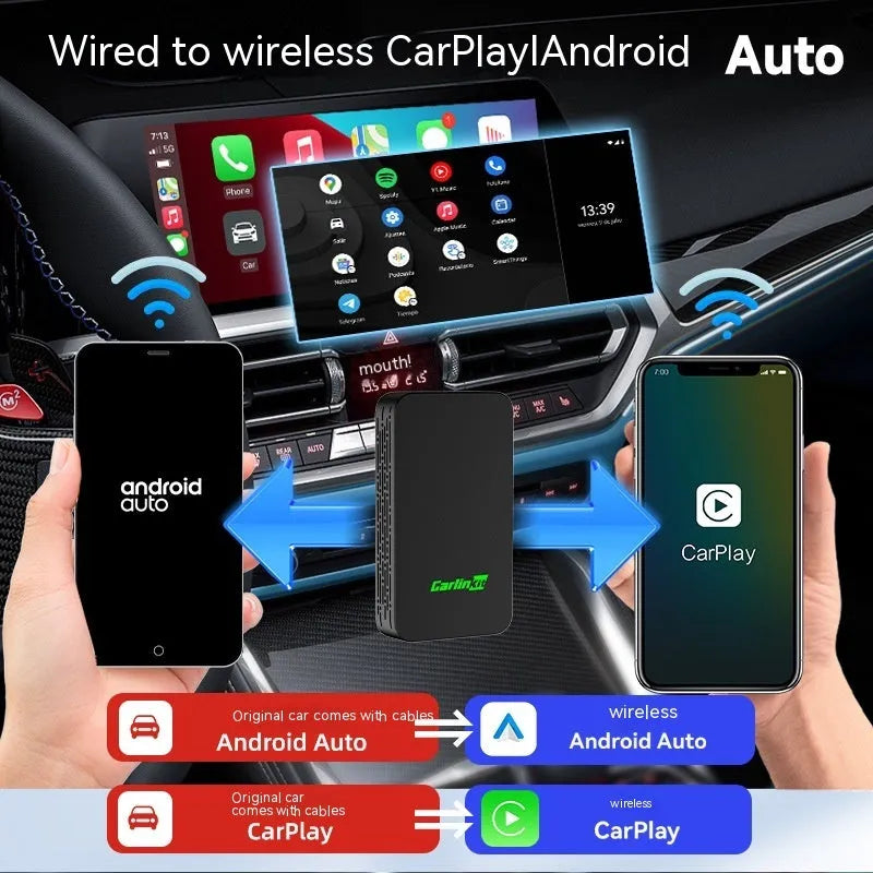 Car audio wired to wireless box ABS PC housing 76x43x12.3mm with two data cables
