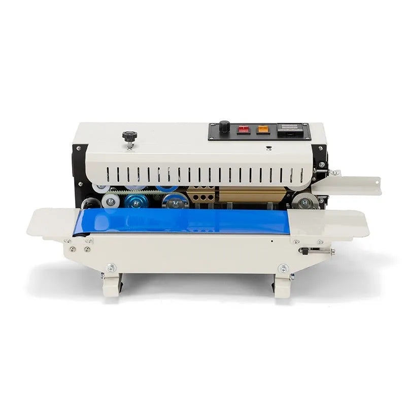 Compact handheld heat sealing machine with integrated steel date stamp for printing on plastic bags