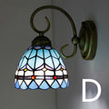 Coloured glass wall lamp with stained glass design for corridor lighting in six different style options