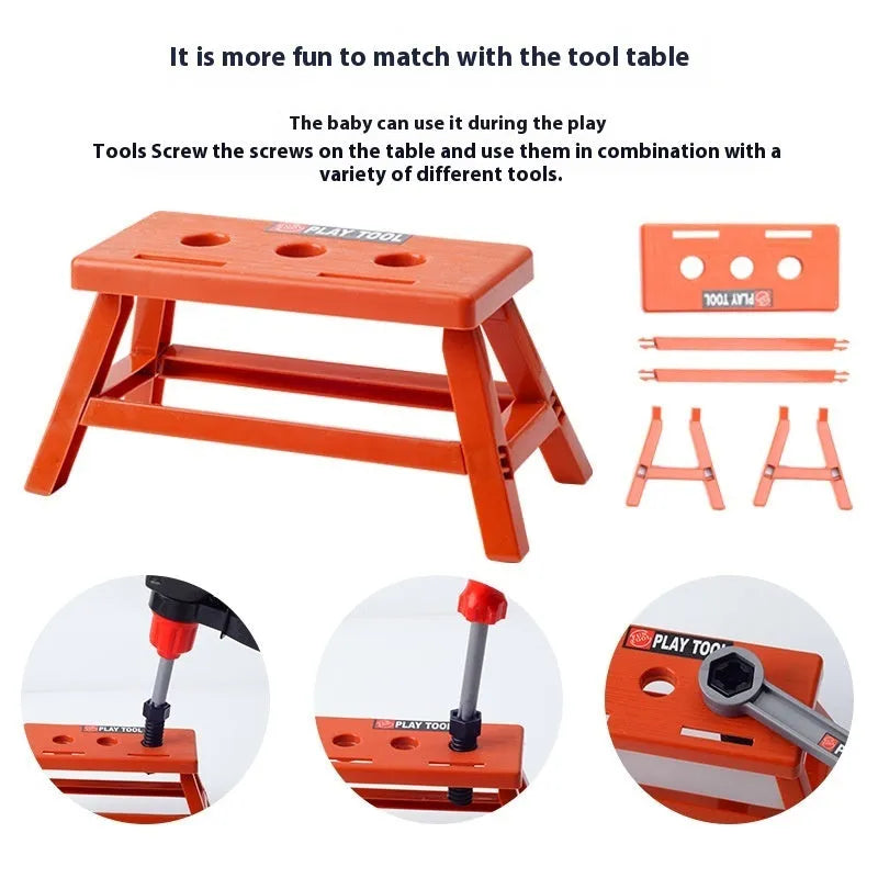Children's plastic toy tool kit with electric hand drill option, 38 to 69 pieces, for ages 4-6