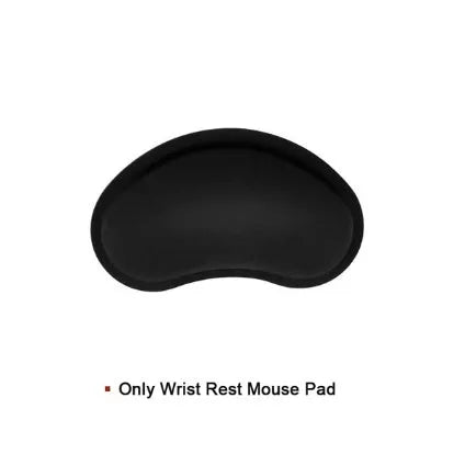 Black ergonomic wrist rest set with memory foam, non-slip natural rubber base, keyboard and mouse pads on desk