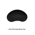 Black ergonomic wrist rest set with memory foam, non-slip natural rubber base, keyboard and mouse pads on desk
