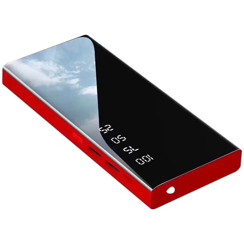 20000mAh power bank with LCD display showing battery percentage and dual USB ports