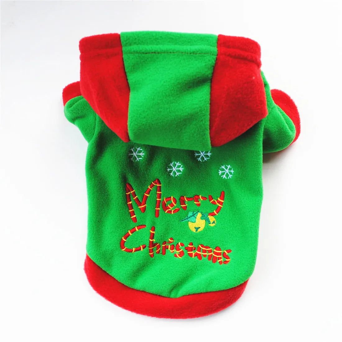 Fleece Christmas pet costume for dogs and cats in Santa style with 10 colour options and four sizes